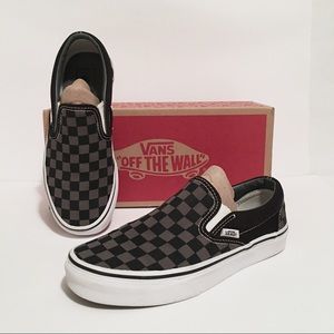 Black & Grey Checkerboard Slip-On Vans Women's 6.5